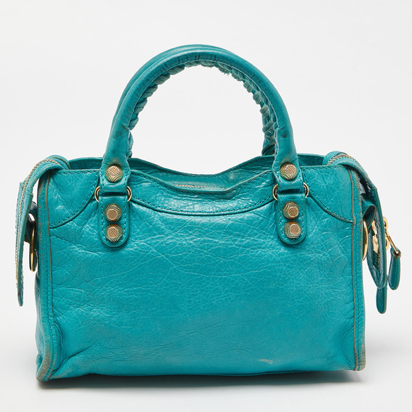 BALENCIAGA Bleu Tropical Leather Mini Classic City Bag - Picture 4 of 8
